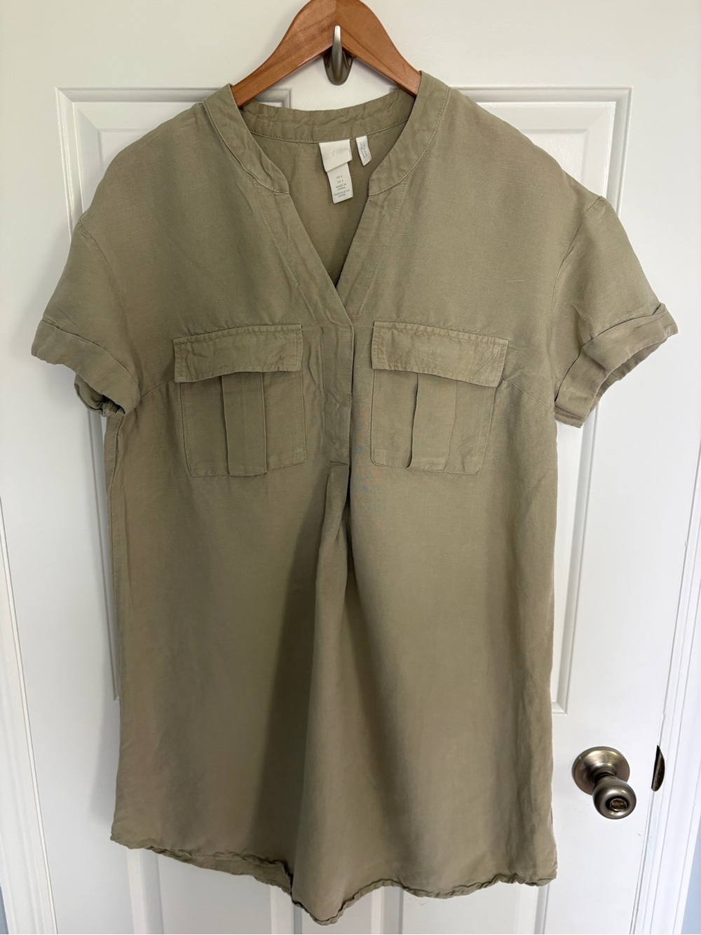 H&M Size 4 Light Olive Utility Tunic